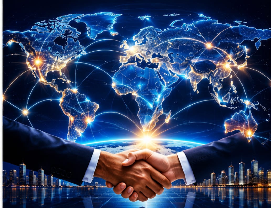 International diplomatic delegates in dialogue